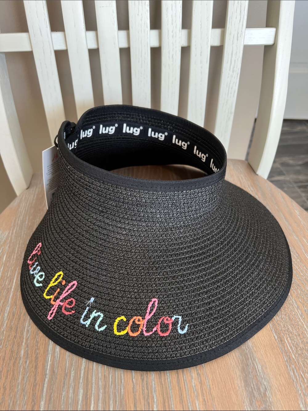 Lug Embroidered 'Live Life in Color' Sun Visor